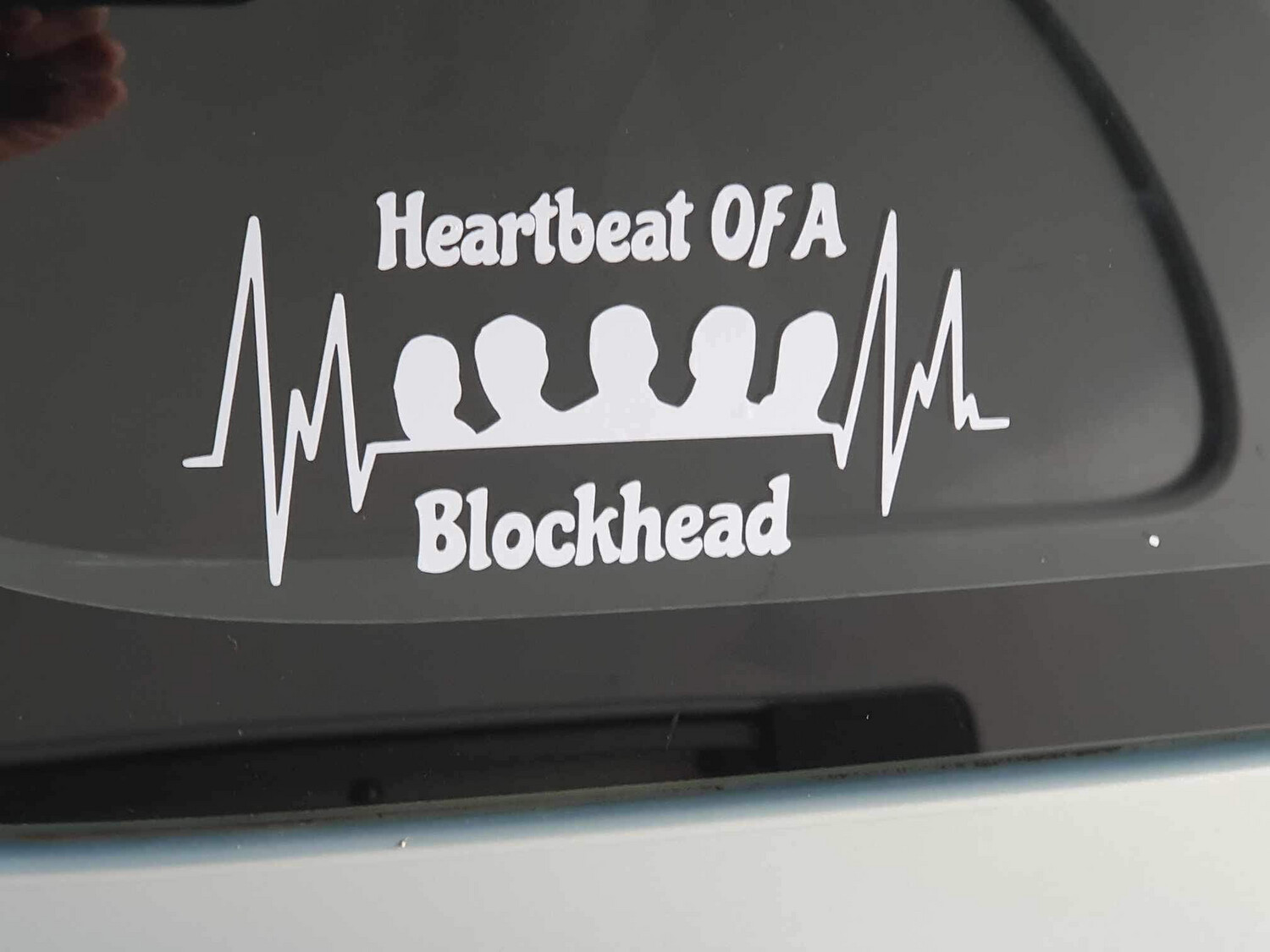 Heartbeat Of A Blockhead Decals White Colour