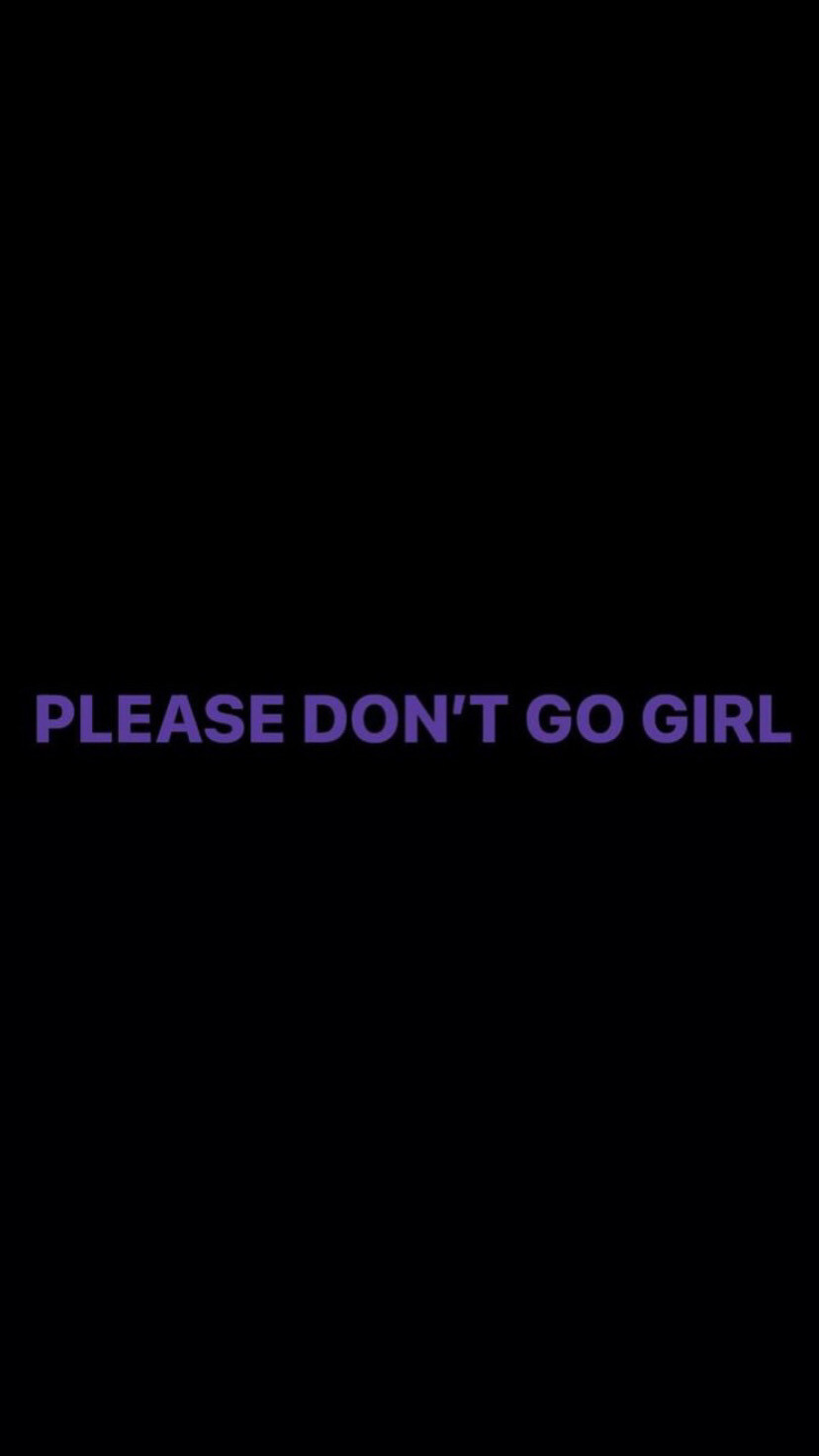 Pre-Order PLEASE DON&#39;T GO GIRL Wristbands (Purple Text)