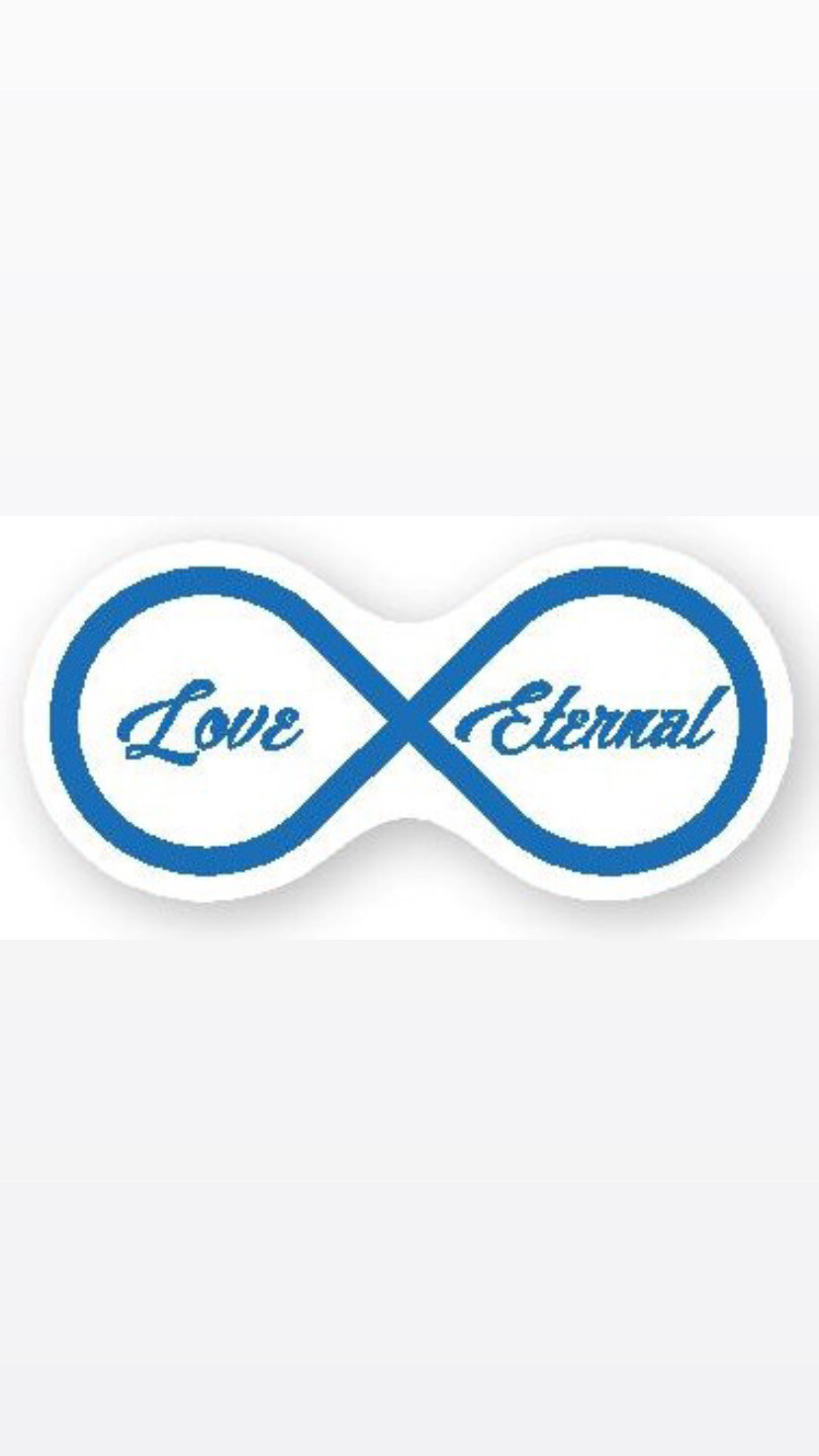 Pre-Order Love Eternal Infinity Bumper Stickers (Blue Text)