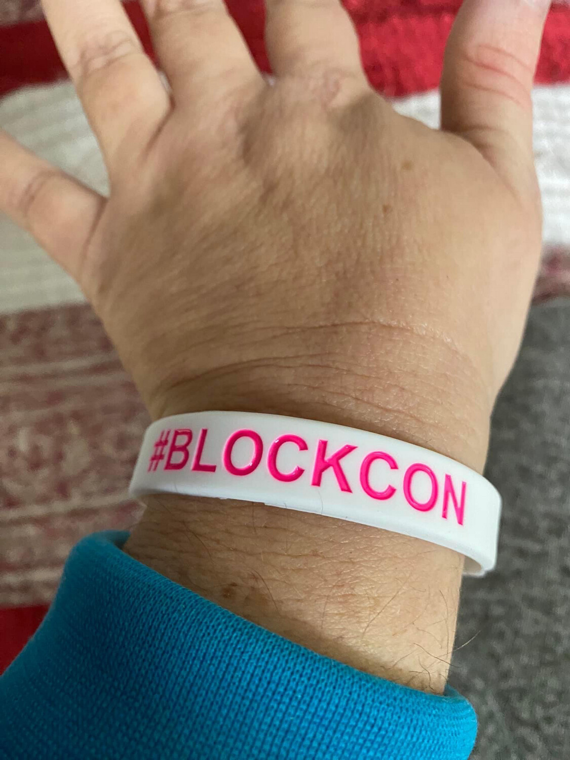 #BLOCKCON Wristbands (Pink Text)