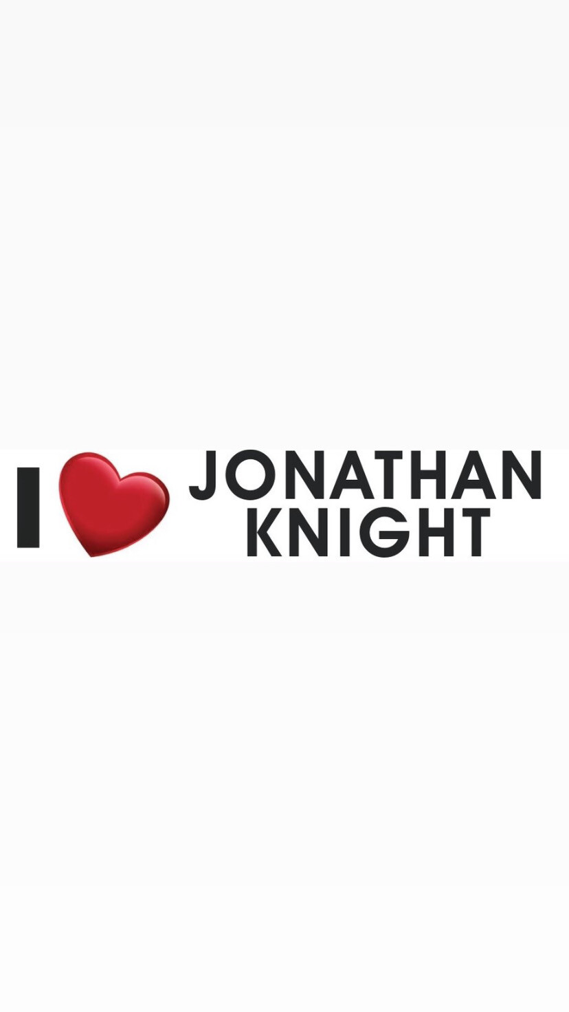 Pre-Order I ❤️ JONATHAN KNIGHT Bumper Stickers