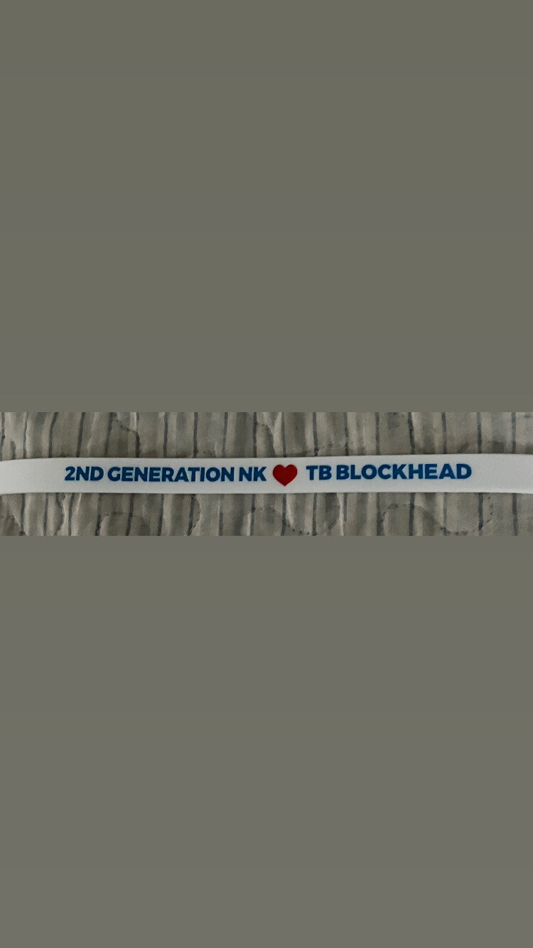 2ND GENERATION NK♥️TB BLOCKHEAD Wristbands (Blue Text)