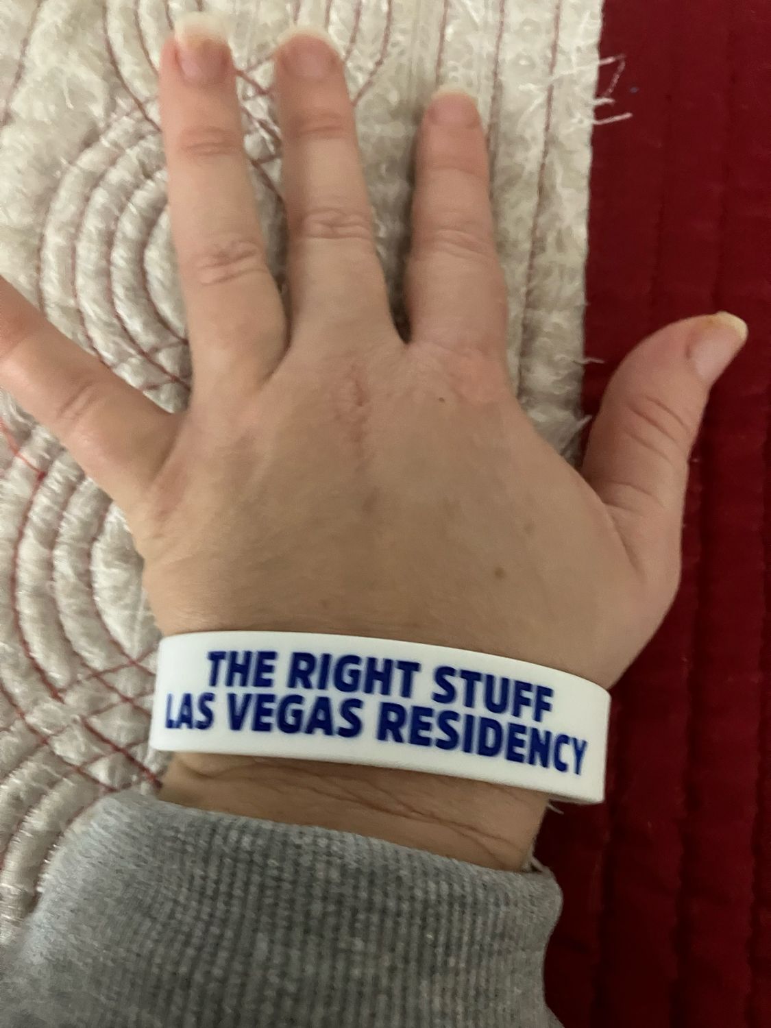 THE RIGHT STUFF LAS VEGAS RESIDENCY Wristbands (Blue Text)
