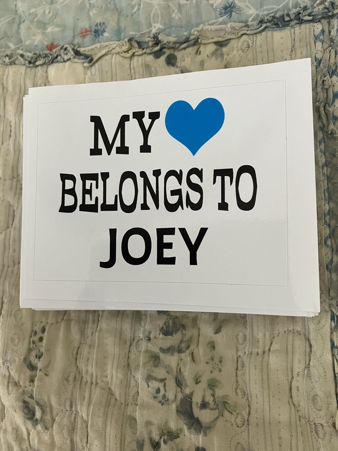 MY 💙 BELONGS TO JOEY Bumper Stickers Order Here