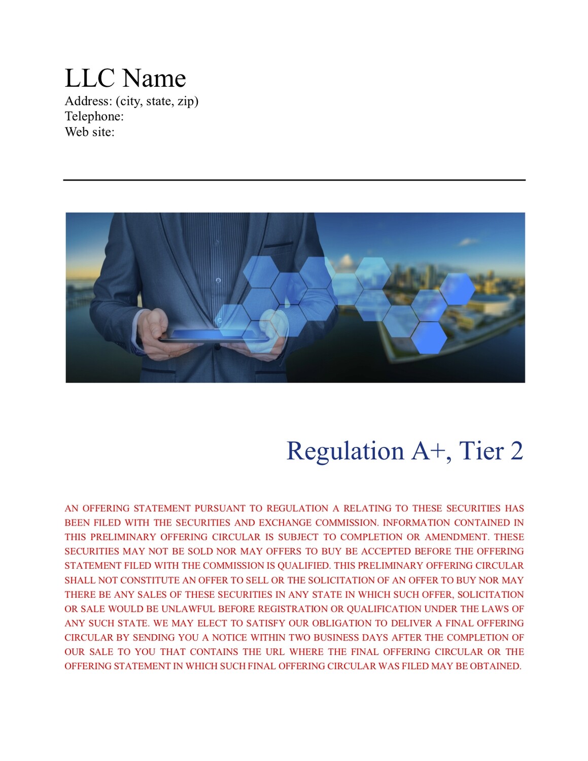LLC Form 1-A, Tier 2 LLC Form 1-A, Tier 2