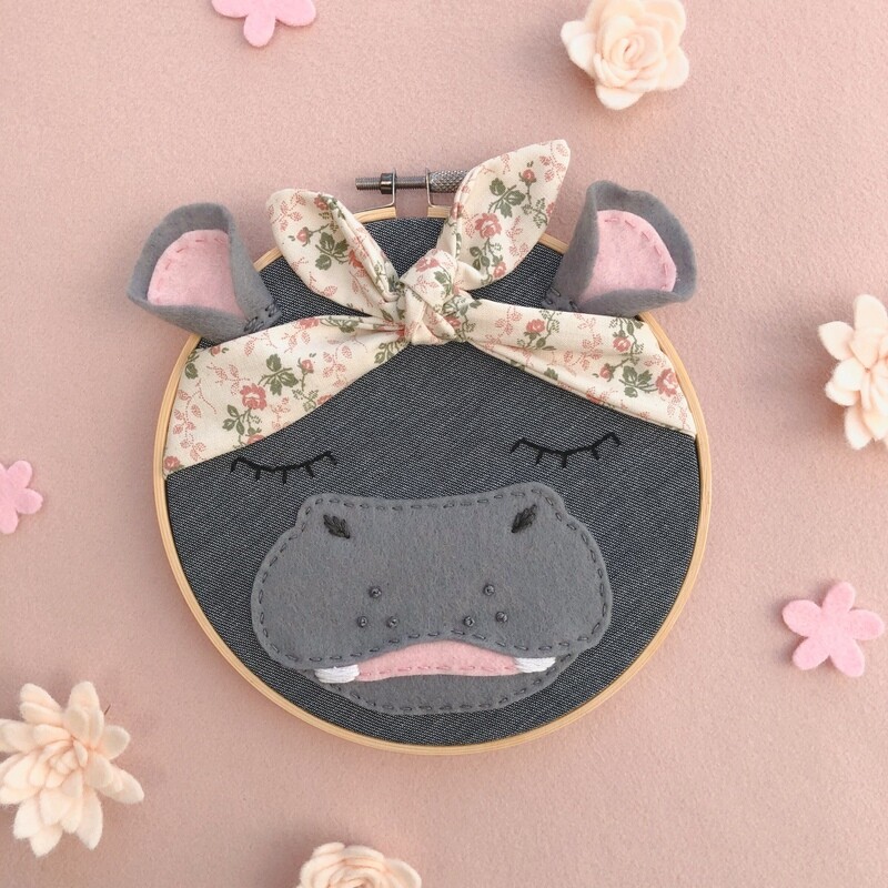 Hannah Hippo with a Headband, 16cm