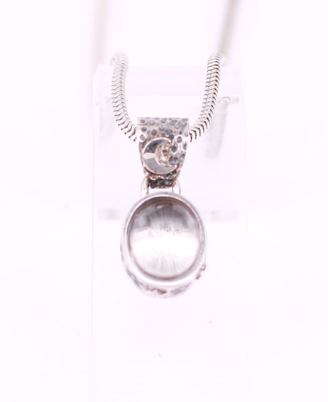 Tierhaarschmuck mit Bergkristall, verziert mit Mond und Sternen