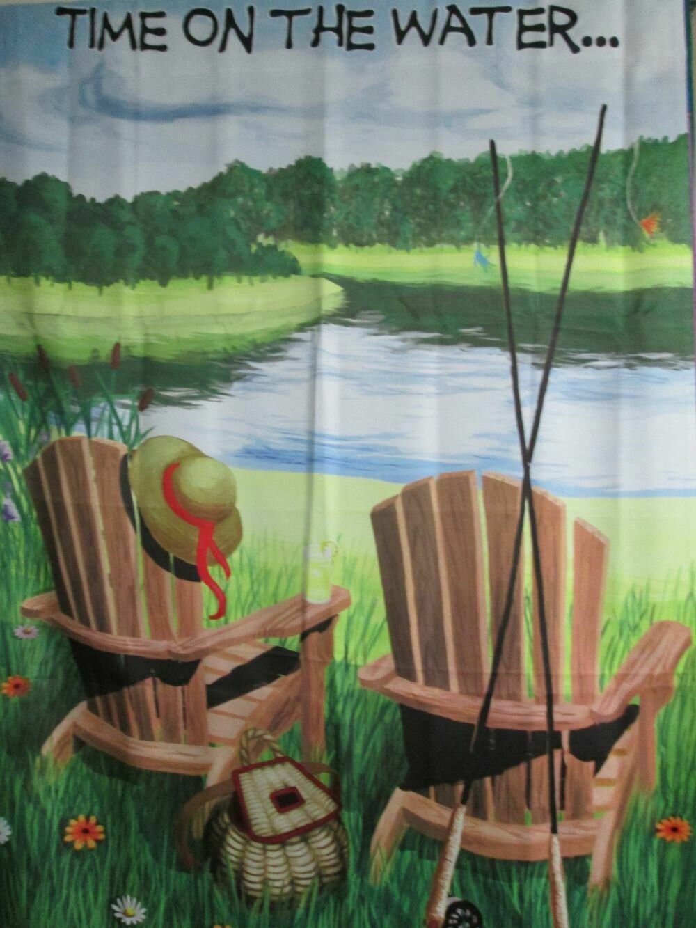 House Banner - Time On The Water = Time Well Spent Approx. 28 x 40 inches