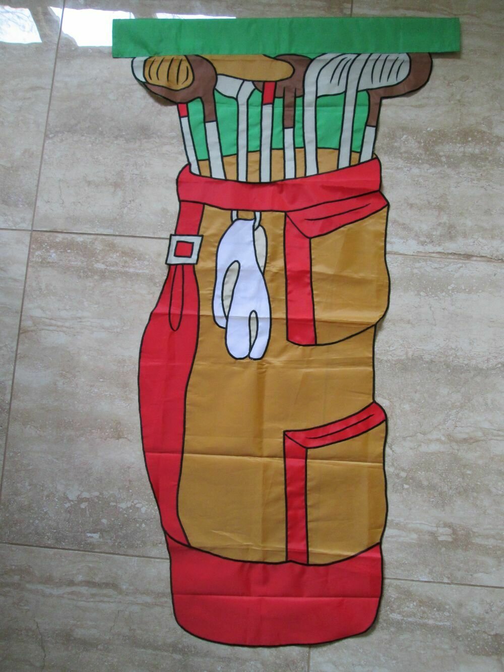 House Banner - Appliqued Golf Bag &amp; Clubs Approx. 28 x 40 inches
