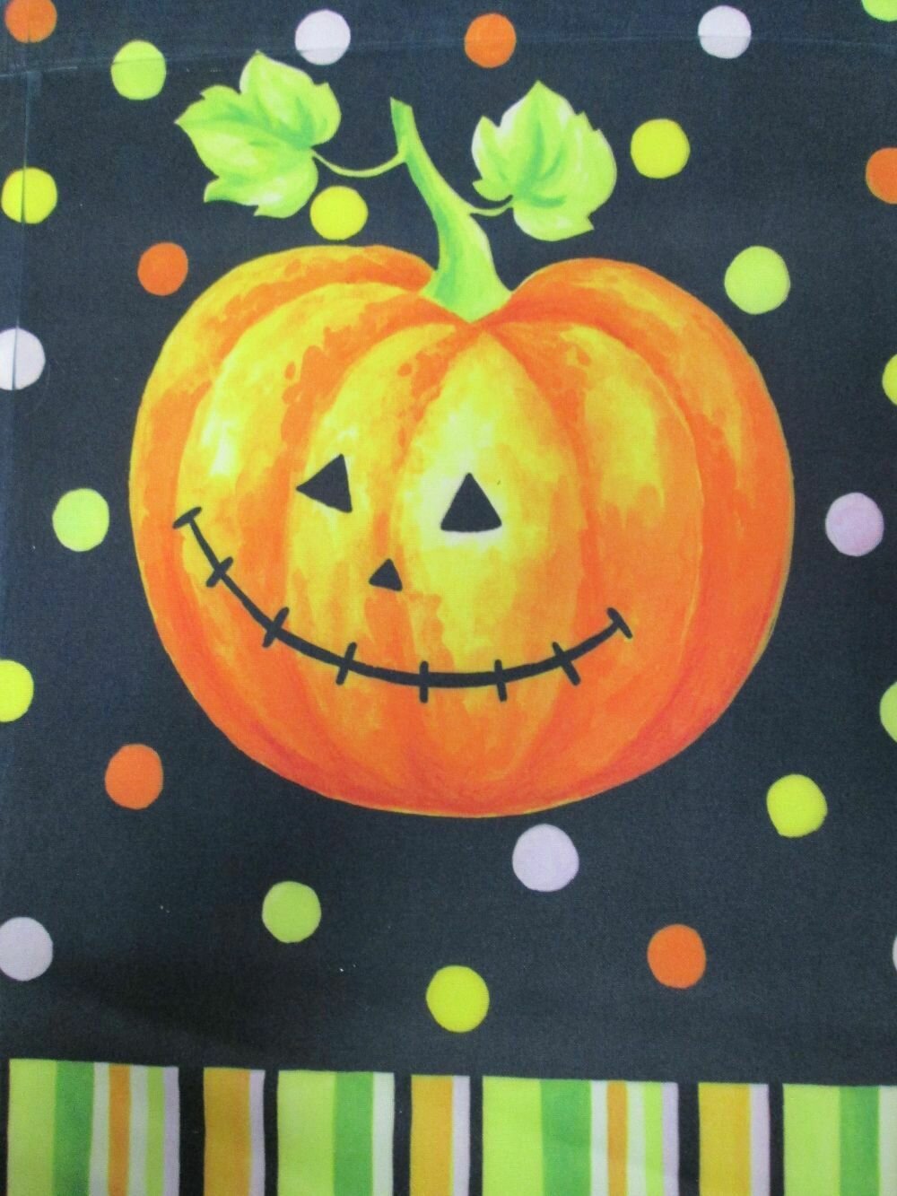 Garden Banner - PolkaDot Pumpkin Approx 11 x 17 inches