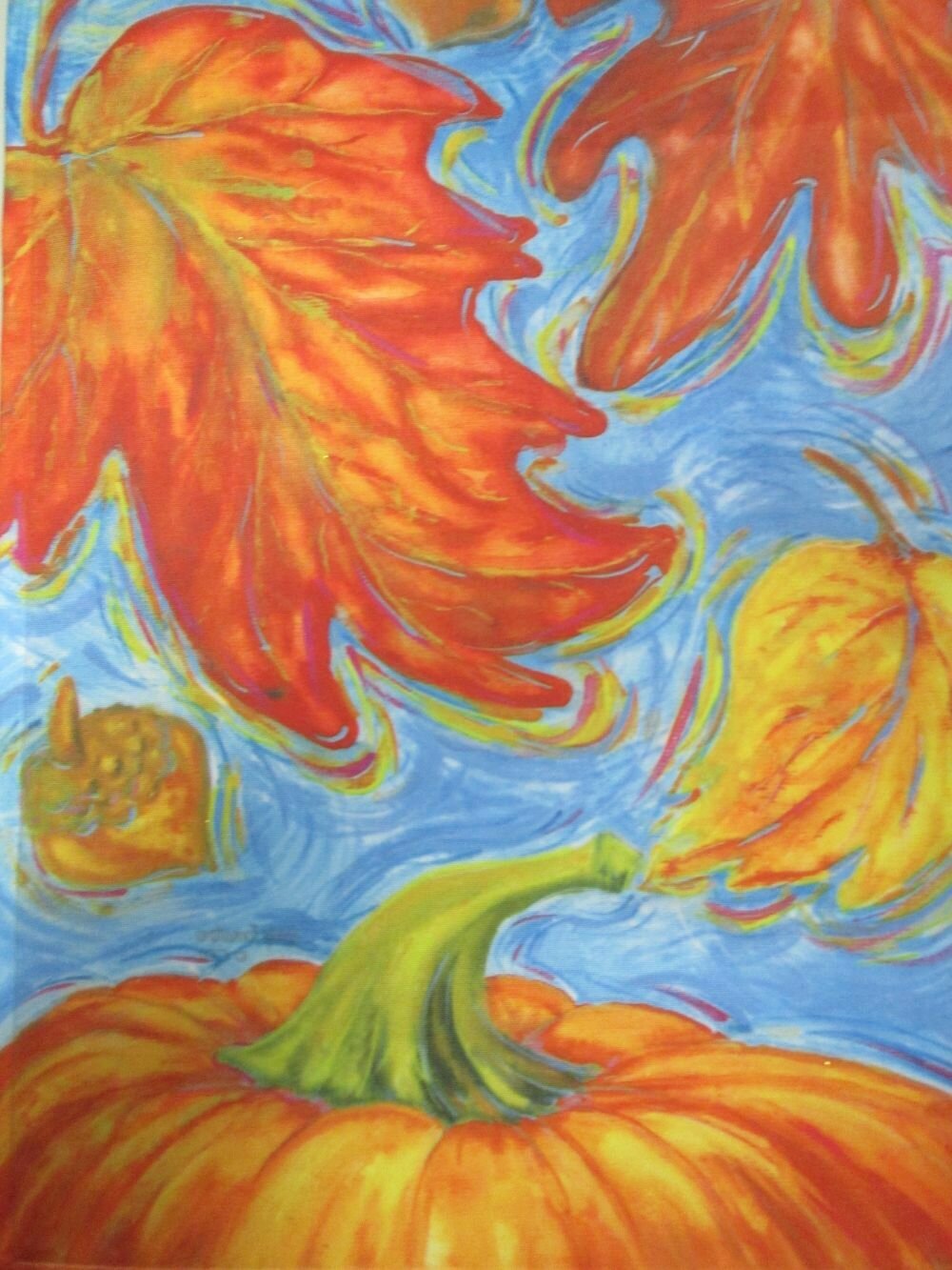 Garden Banner - Swirling Fall Leaves Approx 11 x 17 inches