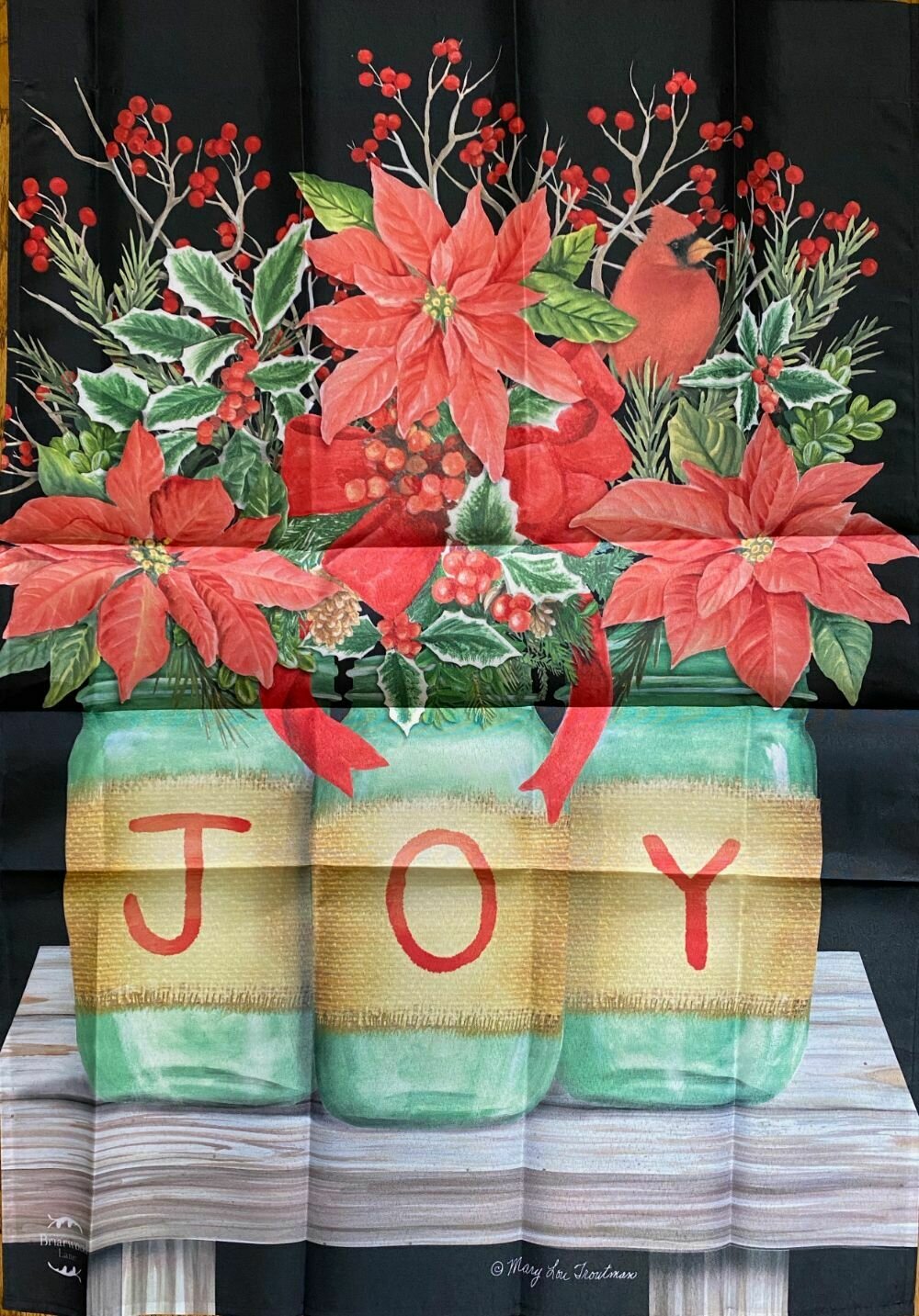House Banner - Poinsettias in the JOY JARS - Approx 28 x 40 Inches