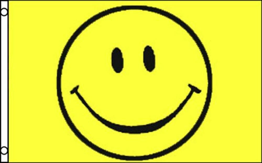 Novelty-Happy Face 3x5 ft Satin Poly