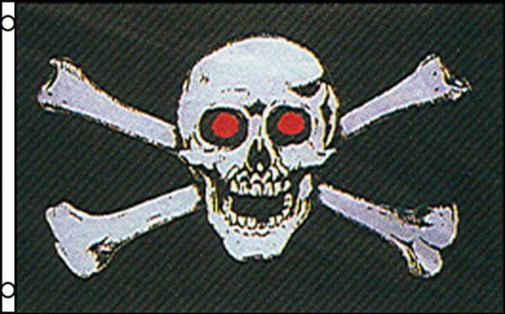Novelty-Pirate Red Eye 3x5 ft Satin Polyester
