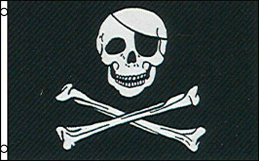 Novelty-Regular Skull N Crossbones 3x5 ft Satin Poly