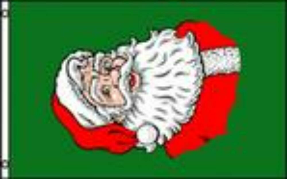 Christmas-Horizontal Santa Best for Angled Flagpoles 3x5 ft Satin Polyester