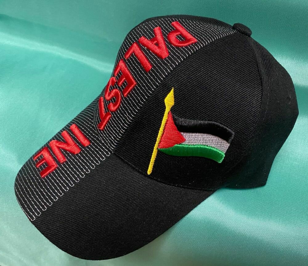 Palestine Embroidered Black Hat