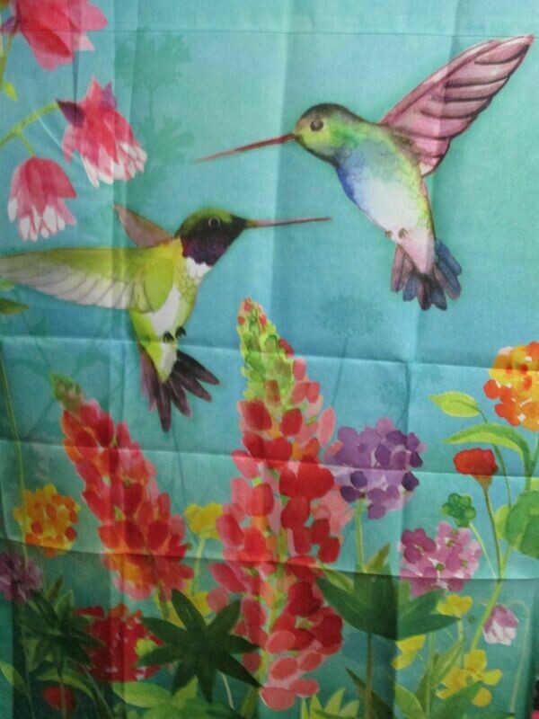 House Banner - Two Hummingbirds and Flowers Approx 28 x 40 inch