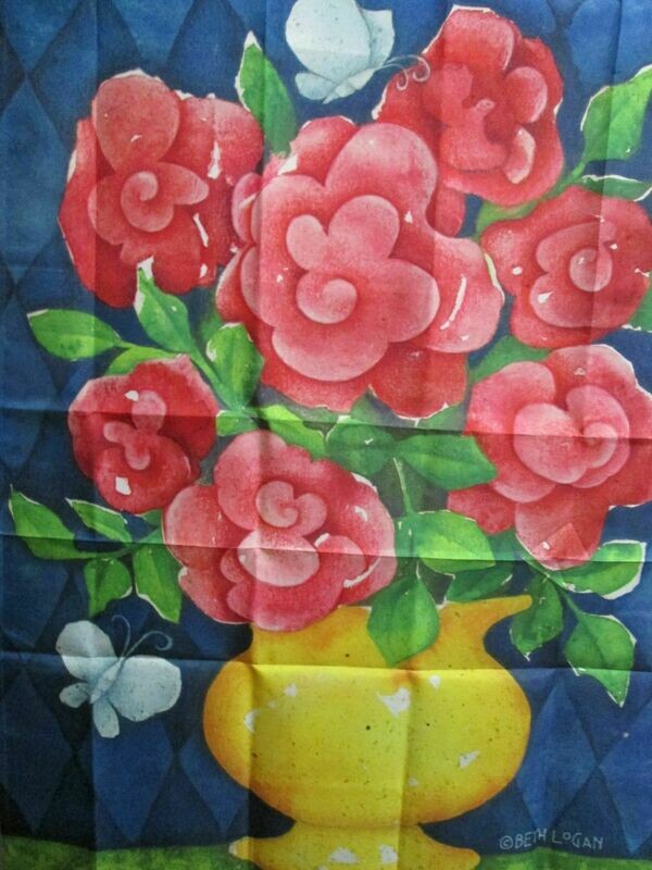House Banner - Pink Flowers In Vase Approx 28 x 40 inch