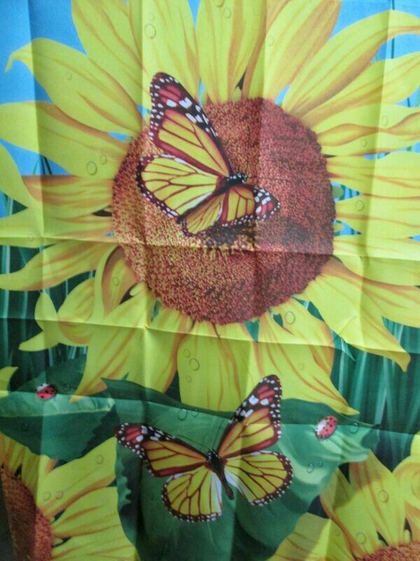 House Banner - Huge Sunflower &amp; Monarchs Approx 28 x 40 inch