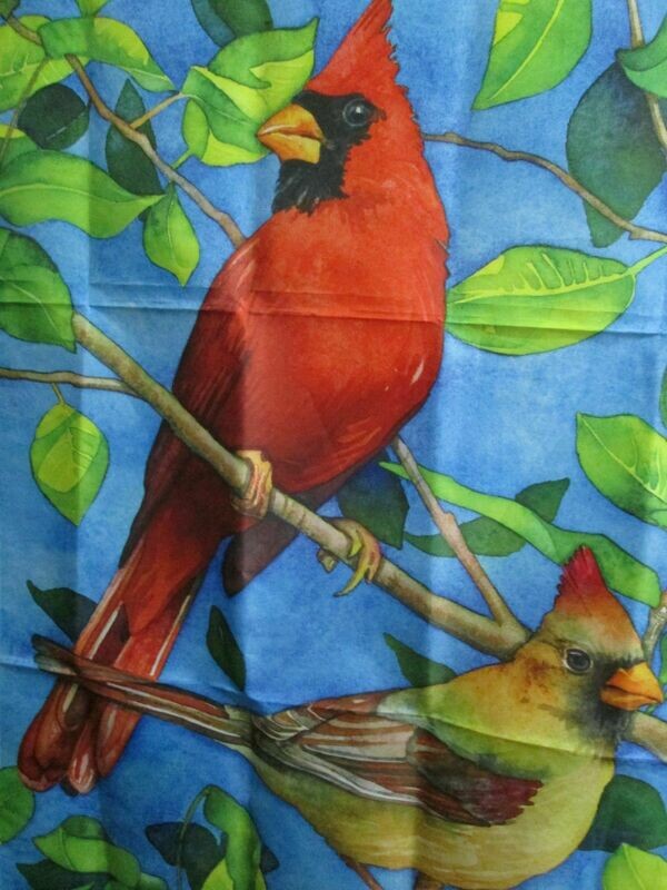 House Banner - Large Cardinal On Branch Approx 28 x 40 inch