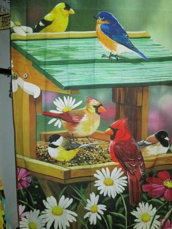 House Banner - Many Birds On A Feeder Approx 28 x 40 inch