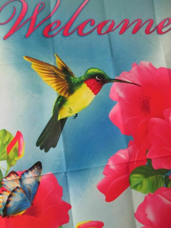 House Banner - Welcome Hummingbird Approx. 28 x 40 inches