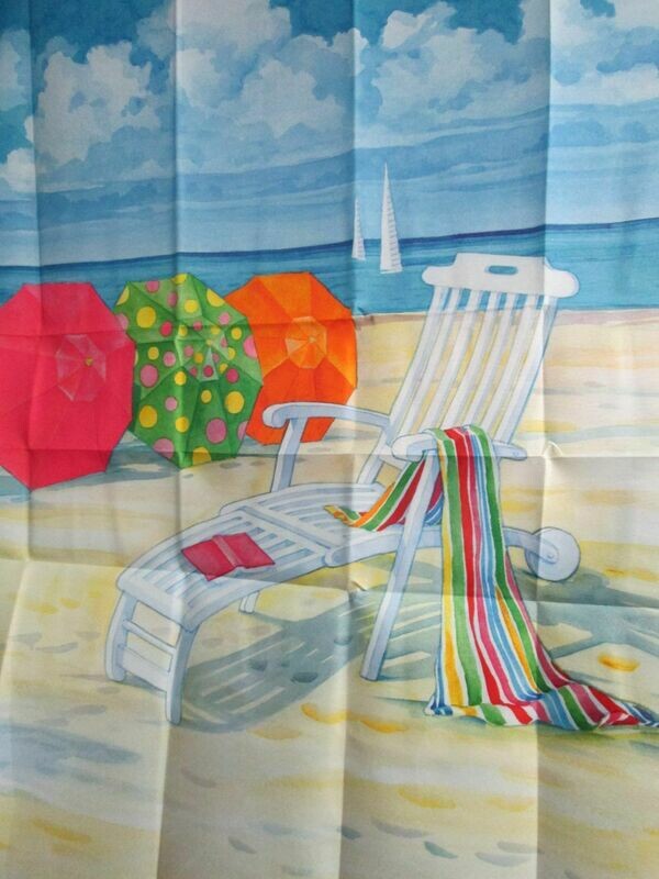 House Banner - Sandy Beach &amp; Chair Approx. 28 x 40 inches