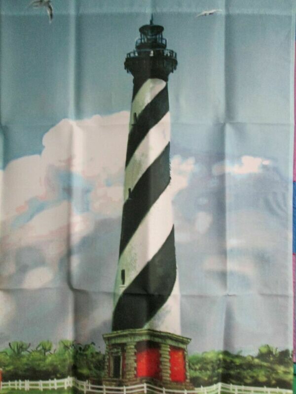 House Banner - Black &amp; White Stripe Lighthouse Approx. 28 x 40 inches