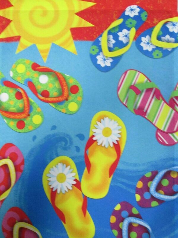 Garden Banner - Summer Flipflops Approx 11 x 17 inches