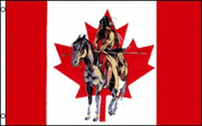 Novelty-Canadian Native On Horse 3x5 ft Satin Polyester