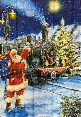 House Banner - Starry Night Santas Train - Approx 28 x 40 Inches