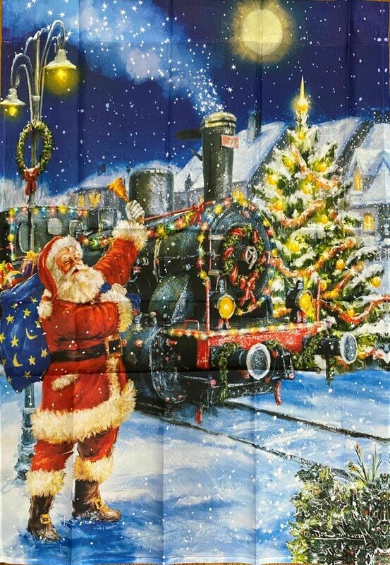 House Banner - Starry Night Santas Train - Approx 28 x 40 Inches