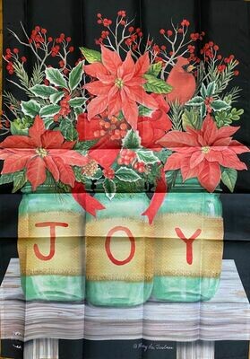 House Banner - Poinsettias in the JOY JARS - Approx 28 x 40 Inches