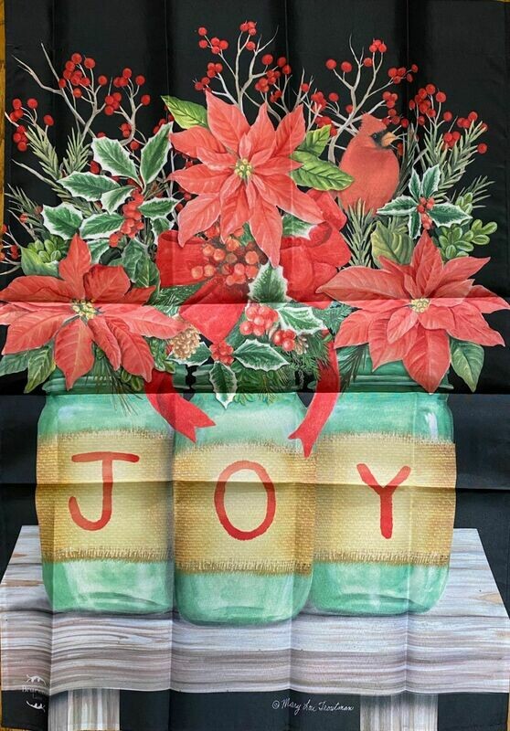 House Banner - Poinsettias in the JOY JARS - Approx 28 x 40 Inches