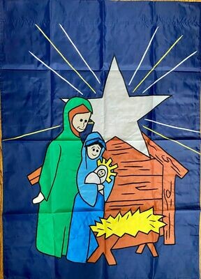 House Banner - Manger Scene And Star - Approx 28 x 40 Inches