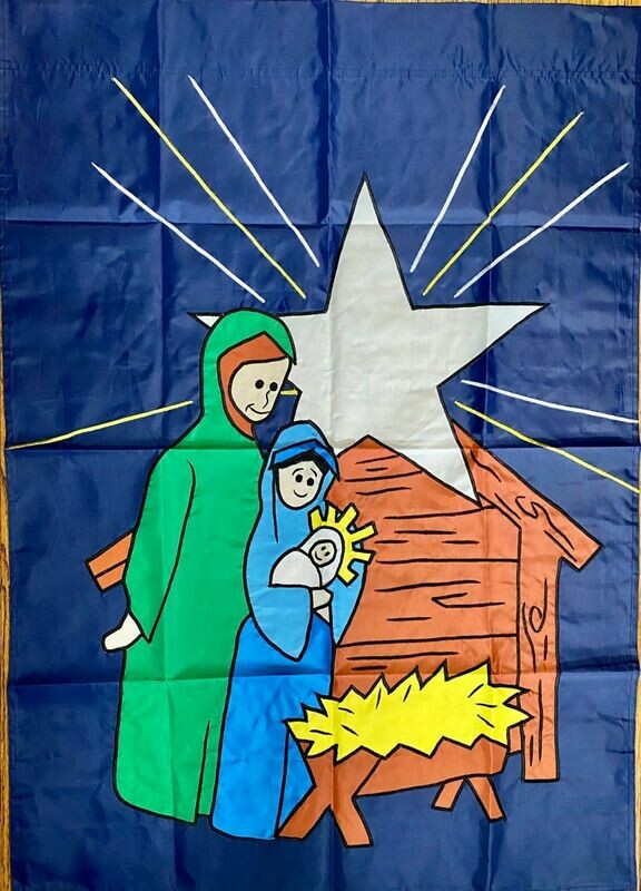 House Banner - Manger Scene And Star - Approx 28 x 40 Inches