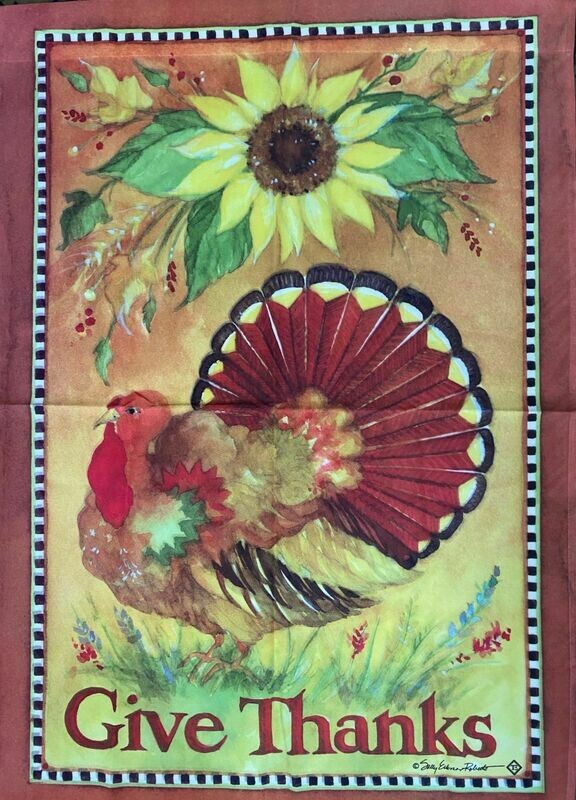 House Banner - Give Thanks Turkey Approx 28 x 40 inches