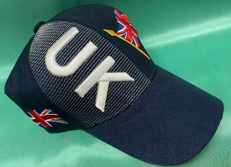 United Kingdom Embroidered Navy Blue Hat