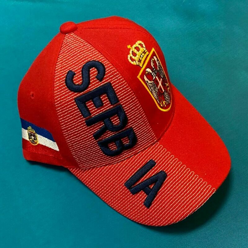 Serbia Embroidered Red Hat