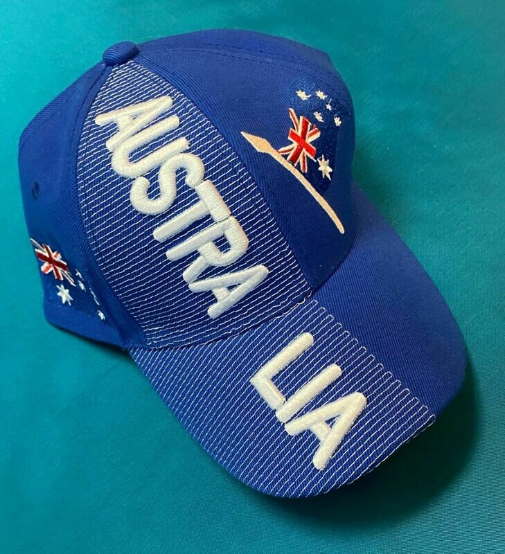 Australia Embroidered Blue Hat