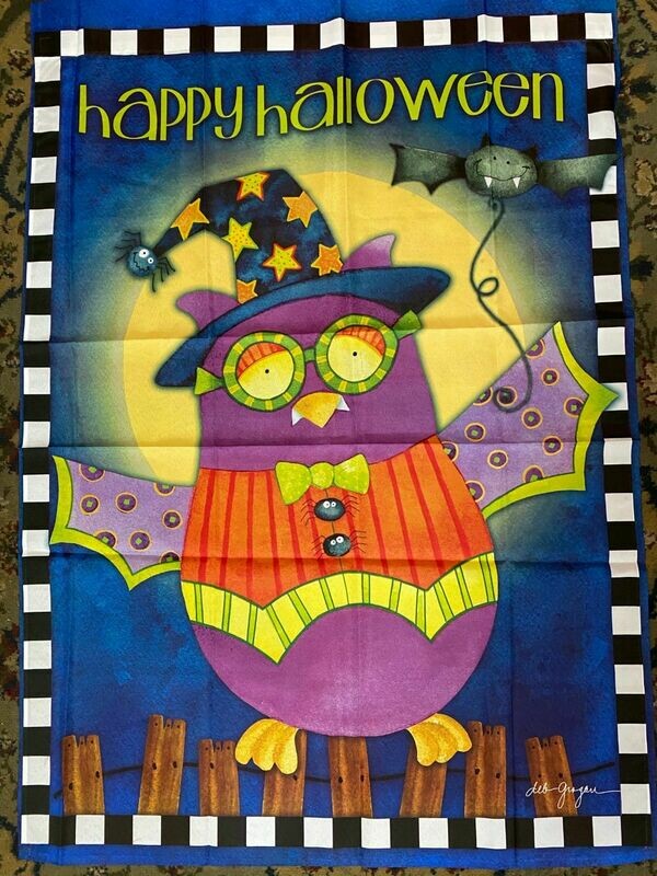 House Banner - Happy Halloween Magic Owl Approx. 28 x 40 inches