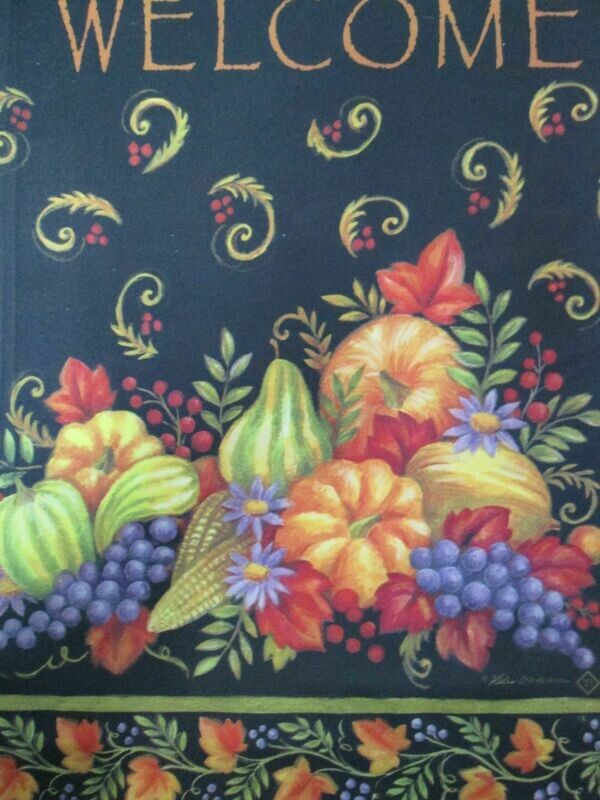 Garden Banner - Cornucopia Welcome Approx 11 x 17 inches