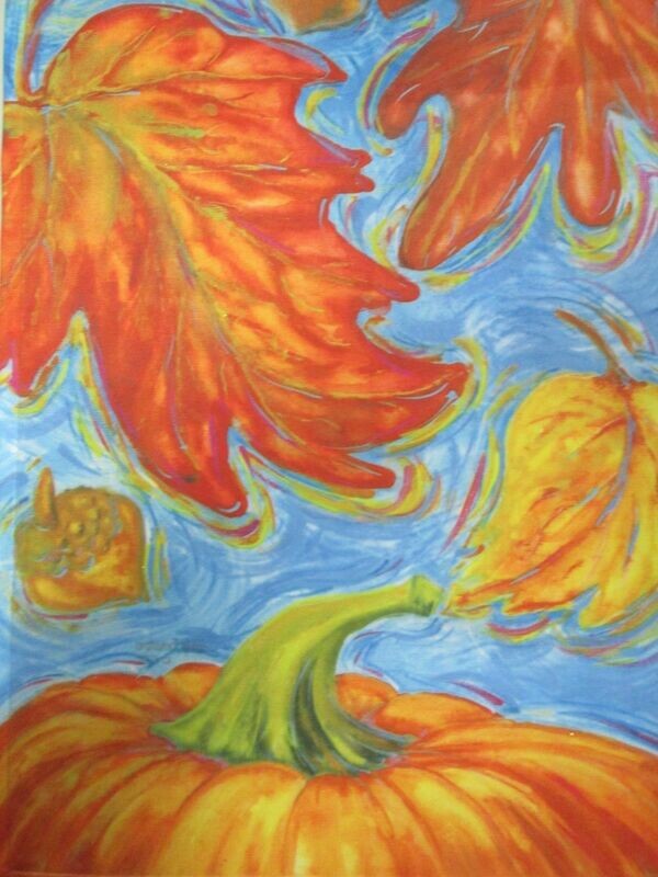 Garden Banner - Swirling Fall Leaves Approx 11 x 17 inches