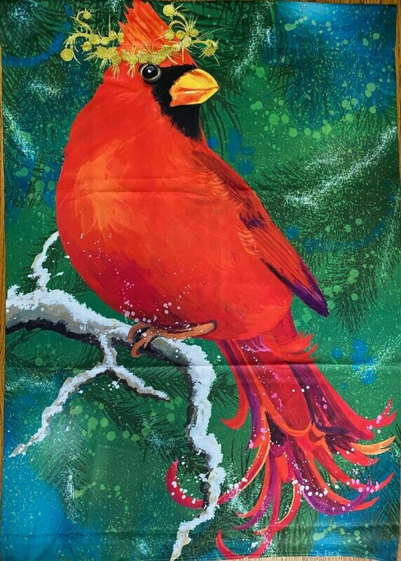 Garden Banner - Cardinal King &amp; Crown - Approx 11 x 17 inches