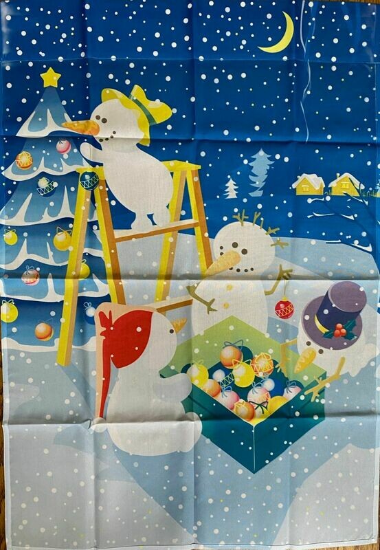 House Banner - Snow Kids Decorating Christmas Tree- Approx 28 x 40 Inches