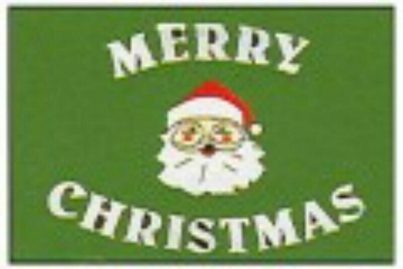 Christmas-Merry Christmas Santa Face 3x5 Satin Poly