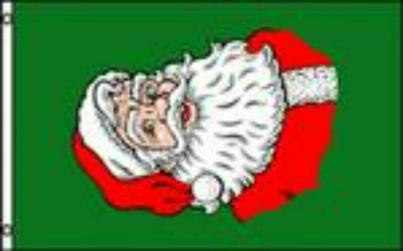 Christmas-Horizontal Santa Best for Angled Flagpoles 3x5 ft Satin Polyester