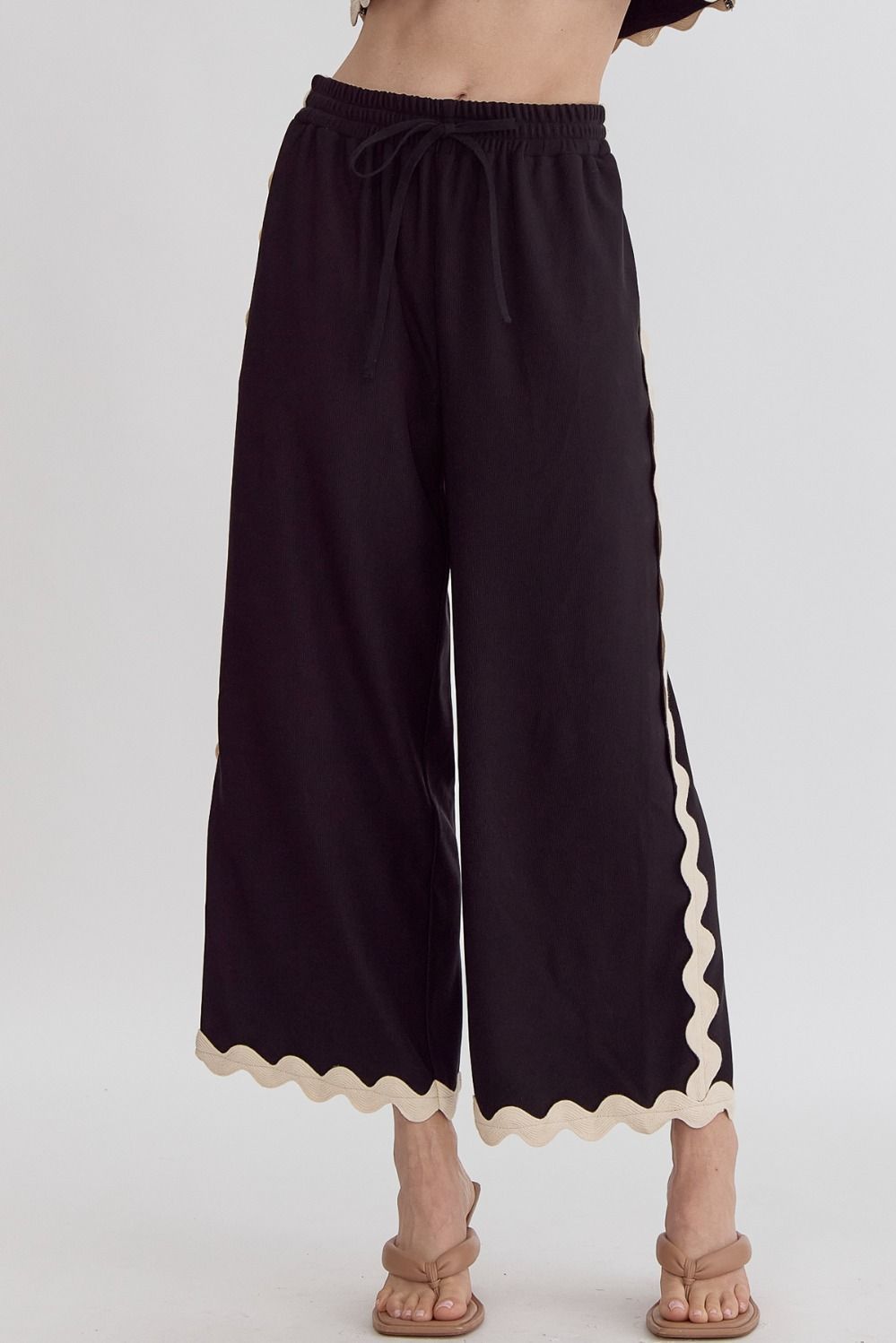 Ric Rac Wide Leg Pant - Black