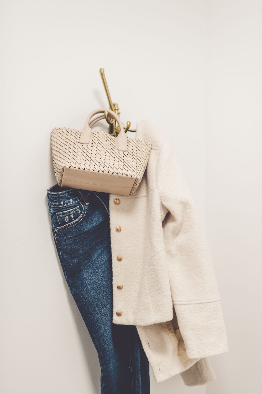Button Up Boucle Jacket - Cream